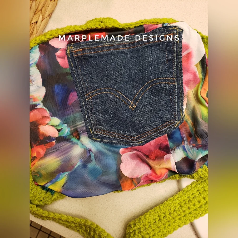 NWT💜LINED crossbody granny square💜MarpleMade Designs 💜 acrylic LINED/pocket - Picture 5 of 9